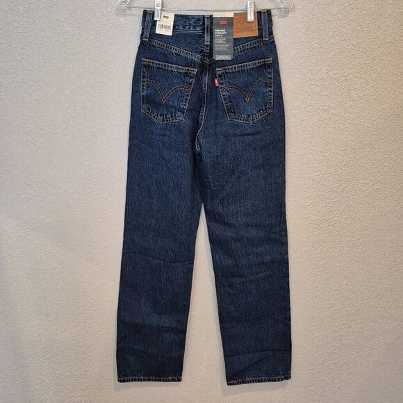Levi's Premium Ribcage Straight Ankle Jeans Size 25 - Picture 2 of 10